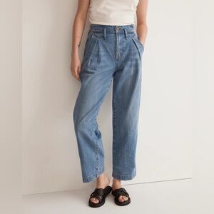 Madewell Perfect Vintage Wide-Leg Crop Jean in Birchford Wash: Pleated Edition
